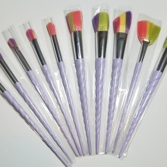 10 Piece Unicorn Makeup Brush Set - Picture 1 of 7